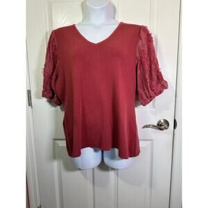 Peach brand - Mauve v-neck short sleeve 3x